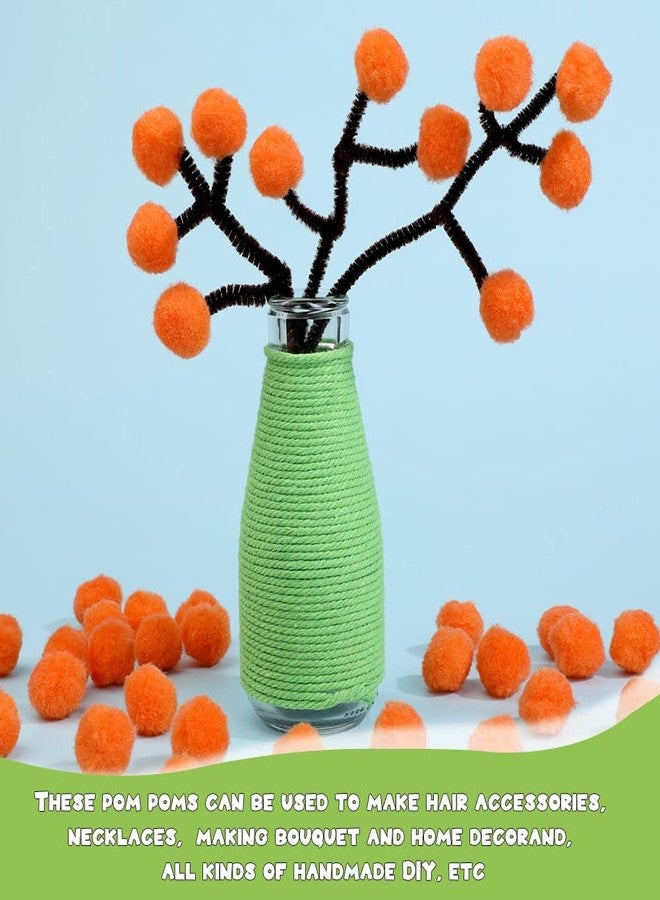 MORFEN 150 Pieces Pom Poms, 1 Inch Orange Craft Pom Poms, Fuzzy Pompom Puff Balls, Small Pom Pom Balls for Party Home Decorations, DIY Arts, Crafts Projects for Family - Image 5